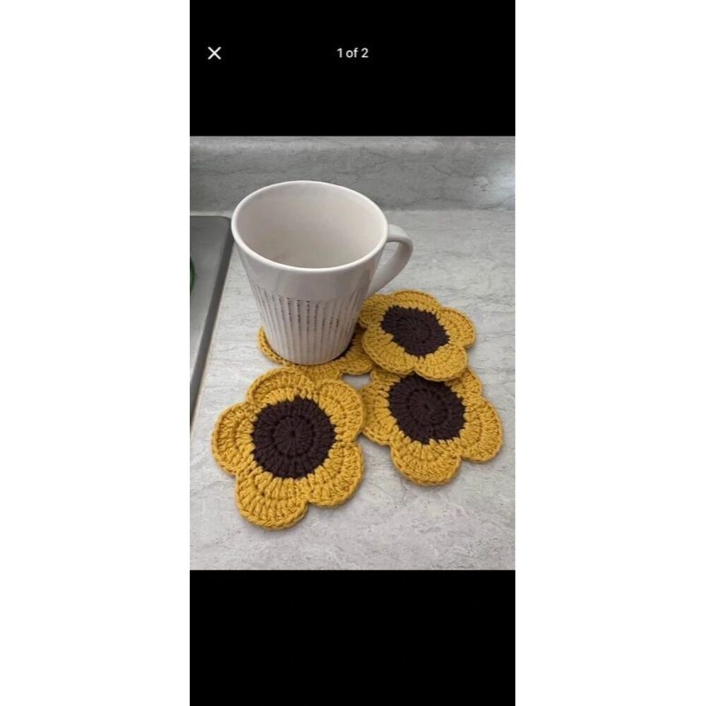 Yellow flower coasters